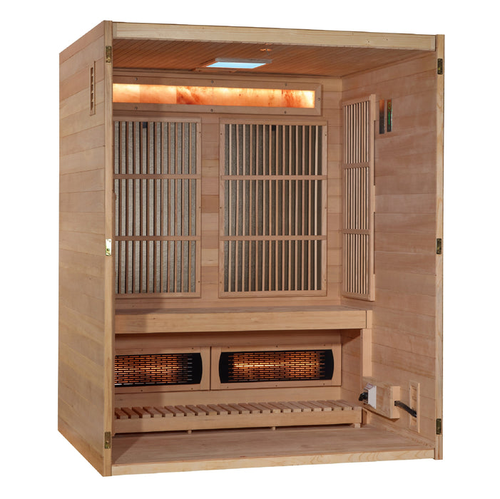 Soria 3 Person Hybrid Sauna Full Spectrum and Harvia Traditional Stove