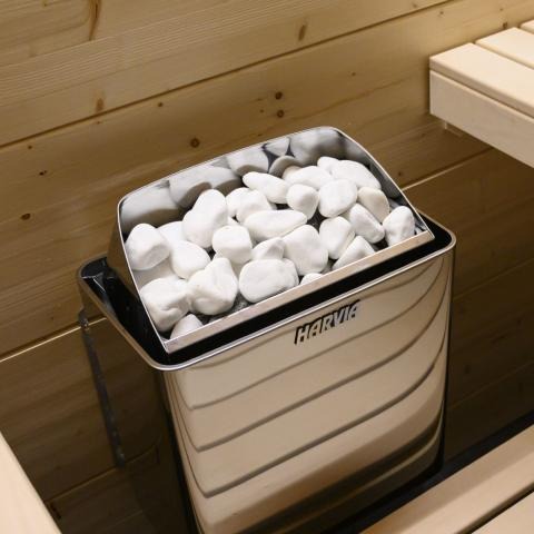 Harvia AC4000 White Sauna Stones, Rounded, 5-10cm