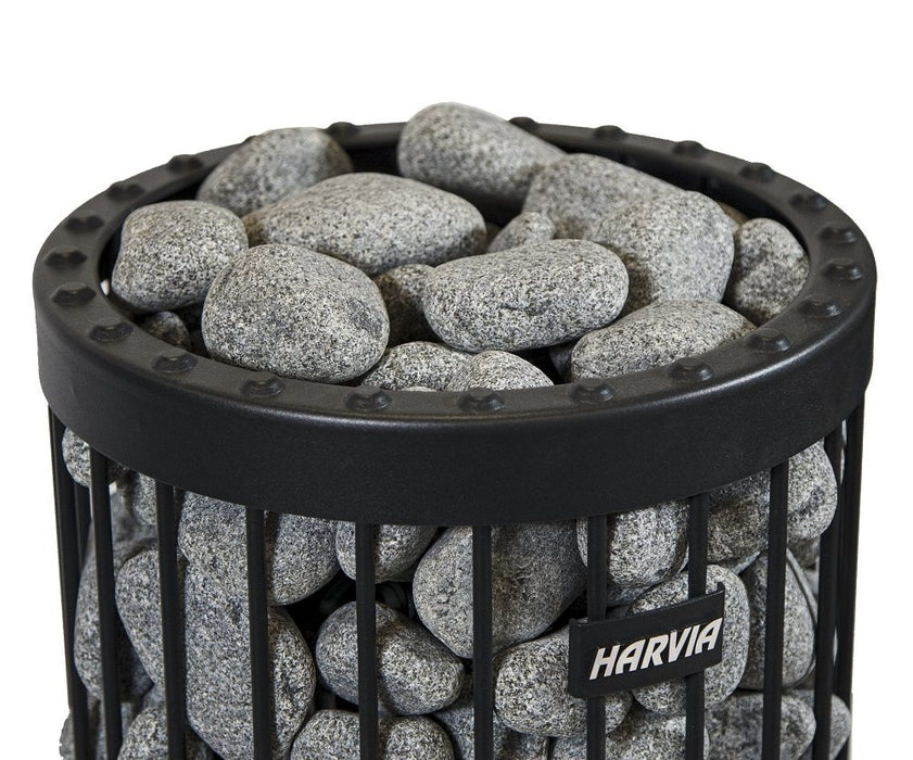 Harvia R-991 Sauna Heater Stones, Rounded Olivine, 5-10cm, 33lbs