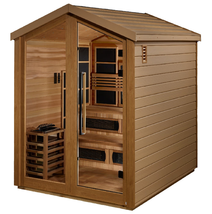 Kaskinen 6 Person Outdoor-Indoor PureTech Hybrid Full Spectrum Sauna