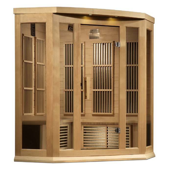 Maxxus 3 Person Corner Near Zero EMF FAR Infrared Sauna