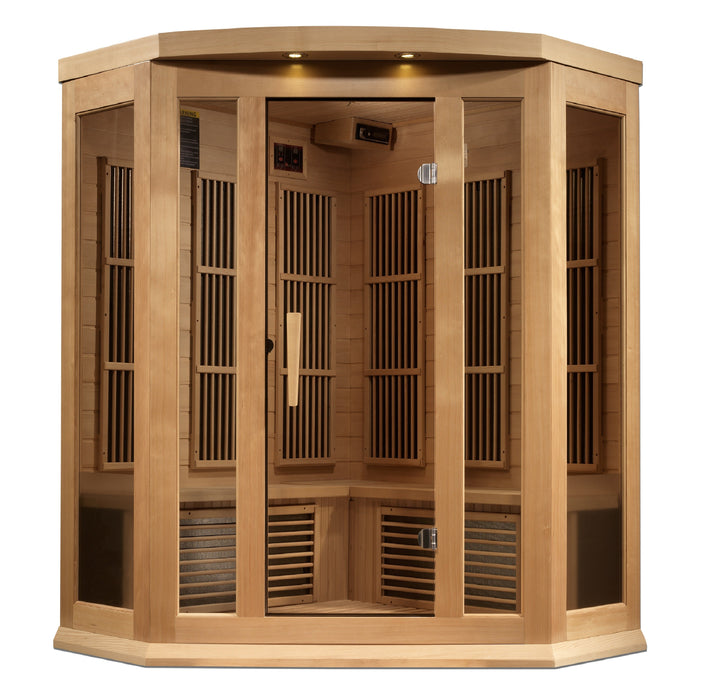 Maxxus 3 Person Corner Near Zero EMF FAR Infrared Sauna