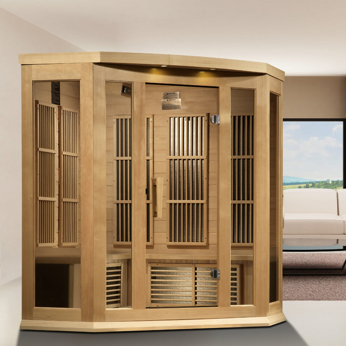 Maxxus 3 Person Corner Near Zero EMF FAR Infrared Sauna