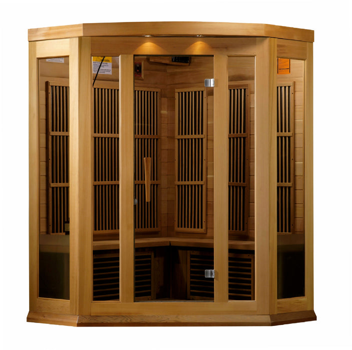 Maxxus 3 Person Corner Indoor Low EMF FAR Infrared Sauna