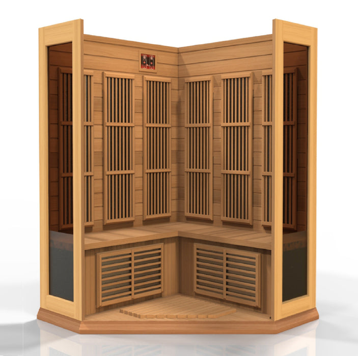 Maxxus 3 Person Corner Indoor Low EMF FAR Infrared Sauna