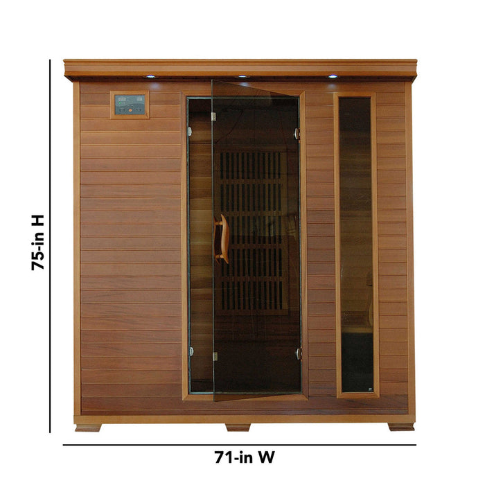 Klondike 4 Person Cedar Carbon Sauna with Adjustable Roof Vents