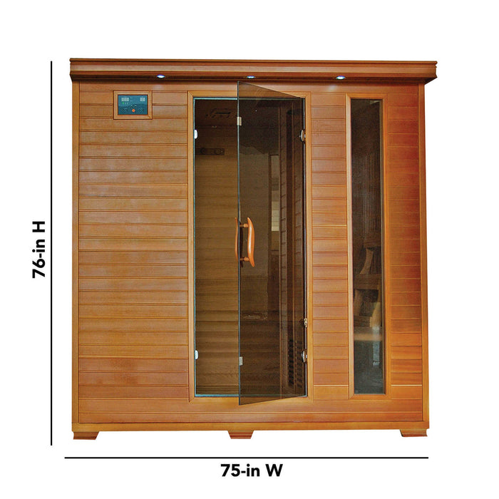 Great Bear 6 Person Cedar Carbon Infared Sauna with 10 Low EMF Heaters