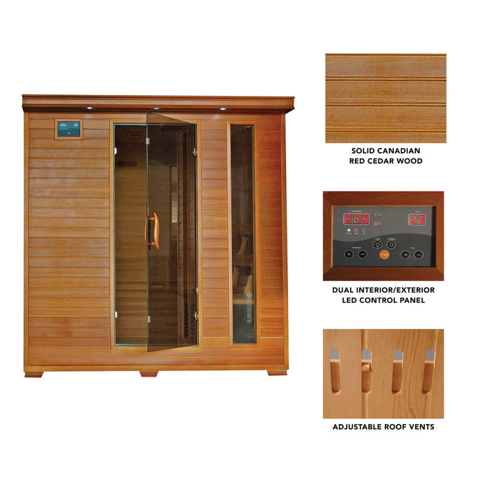 Great Bear 6 Person Cedar Carbon Infared Sauna with 10 Low EMF Heaters