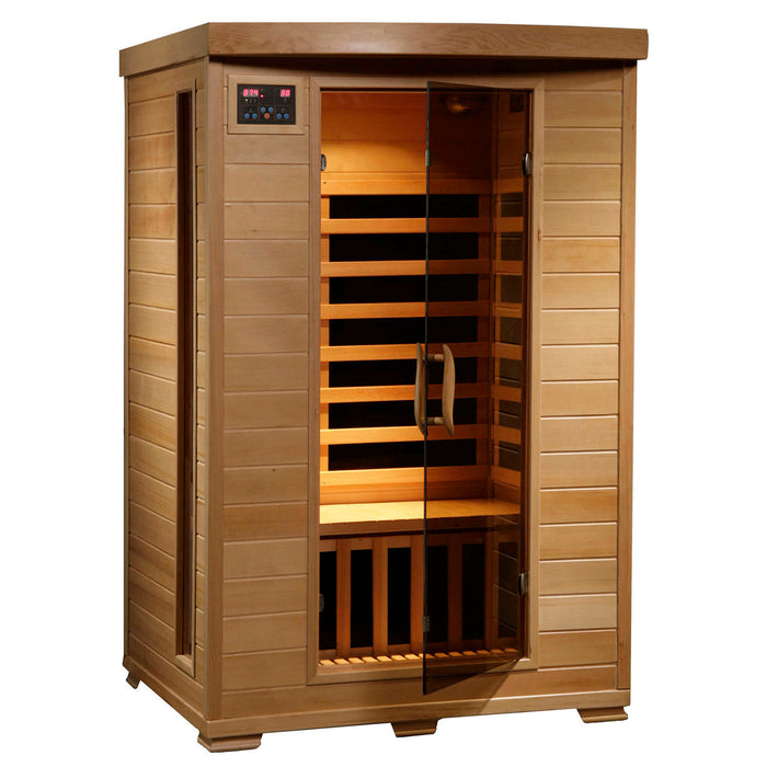 Coronado 2 Person Deluxe Hemlock Carbon Infared Sauna with 6 Heaters