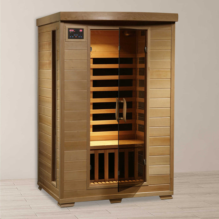 Coronado 2 Person Deluxe Hemlock Carbon Infared Sauna with 6 Heaters