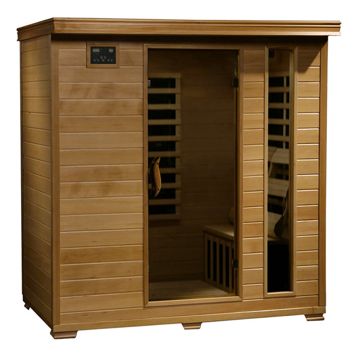 Monticello 4 Person Hemlock Sauna with 9 Low EMF Carbon Infrared Heaters