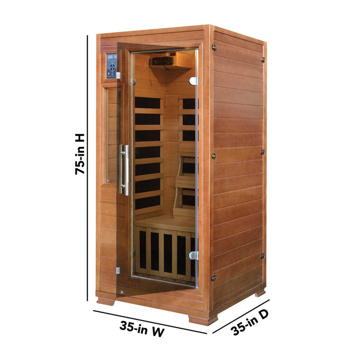 Majestic 1-2 Person Carbon Sauna with 5 InfraWave Carbon Heaters