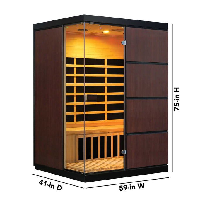 Sirona 3-Person Hemlock Infrared Sauna with 8 Carbon Heaters