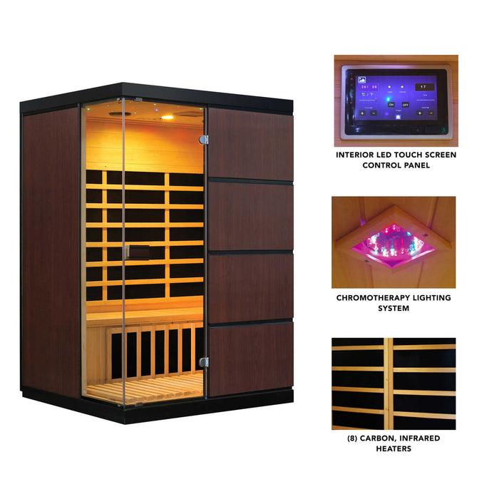 Sirona 3-Person Hemlock Infrared Sauna with 8 Carbon Heaters