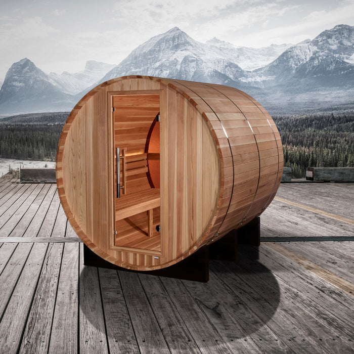 Zurich 4 Person Barrel with Bronze Privacy View - Traditional Sauna