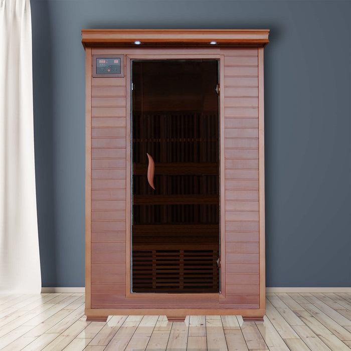 Yukon 2 Person Cedar Carbon Infared Sauna with Adjustable Roof Vents