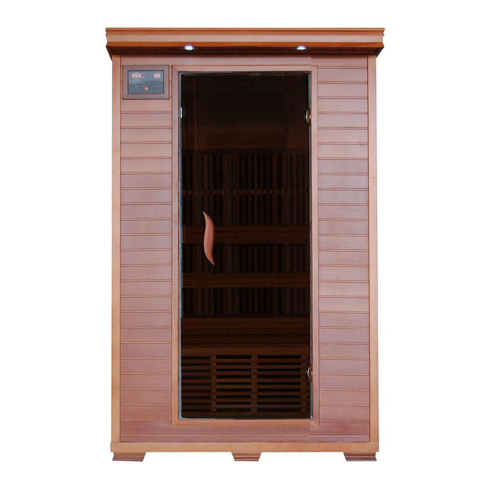 Yukon 2 Person Cedar Carbon Infared Sauna with Adjustable Roof Vents